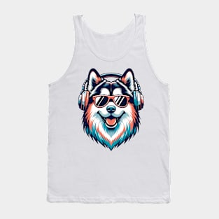 Smiling Finnish Lapphund DJ Rocks the Beat Tank Top